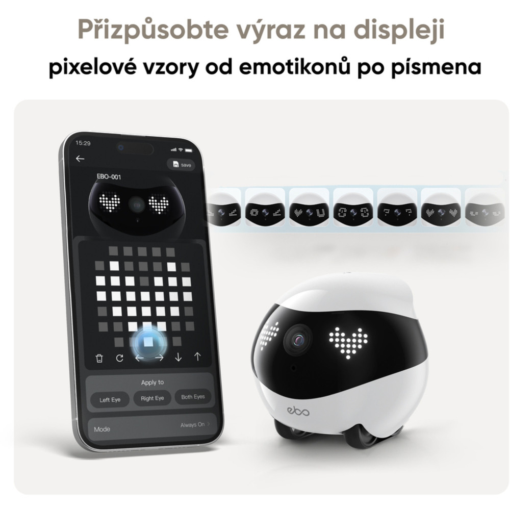 Pixelové oči s animáciami